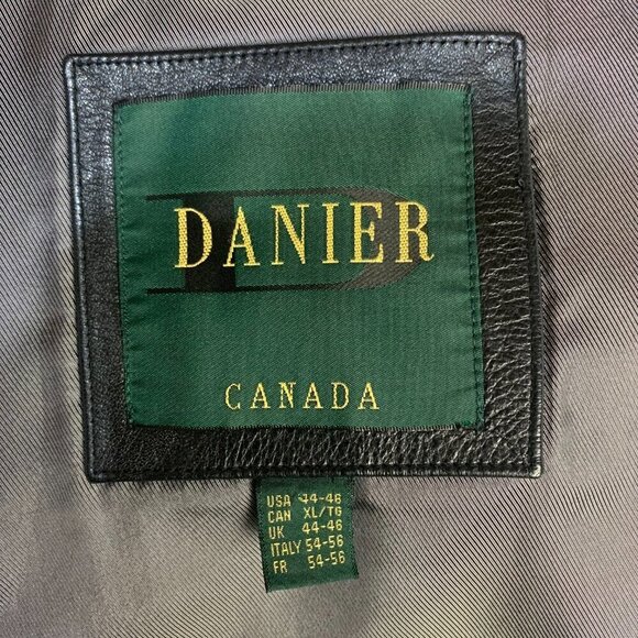 Vintage Danier Black Leather Blazer Jacket - Picture 10 of 16
